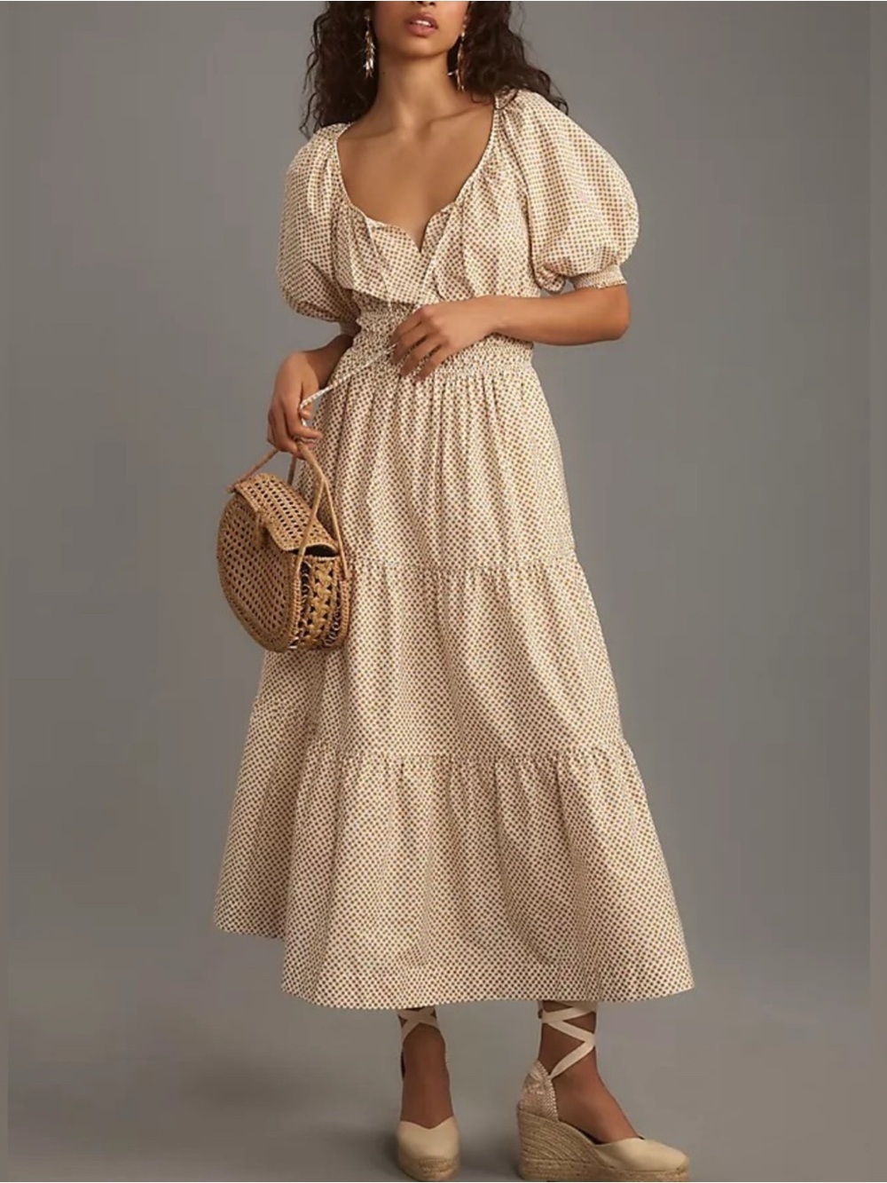 NEW Anthropologie The Somerset Maxi Dress: Puff-Sleeve Edition XL
